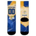 Los Angeles Rams Socks Customized Geometric Tech Blue Best Selling