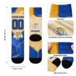 Los Angeles Rams Socks Customized Geometric Tech Blue Best Selling