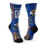 Los Angeles Rams Socks Personalized Star Stripes Blue White Best Selling