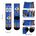 Los Angeles Rams Socks Personalized Star Stripes Blue White Best Selling