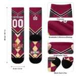 Louisiana Monroe Warhawks Socks Customized Argyle Pattern Red Best Selling