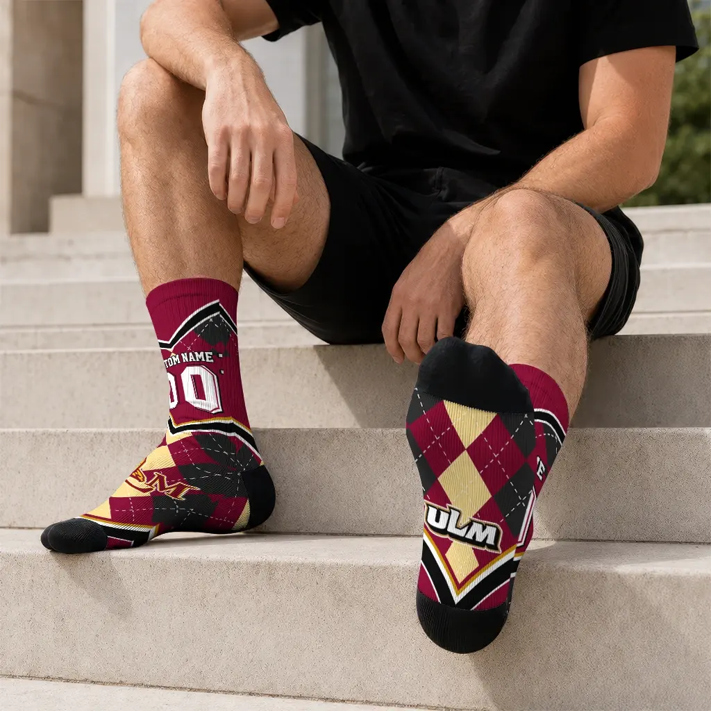 Louisiana Monroe Warhawks Socks Customized Argyle Pattern Red Latest Model Louisiana Monroe Warhawks Socks Customized Argyle Pattern Red Latest Model