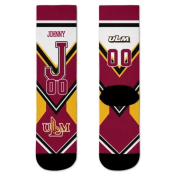 Louisiana Monroe Warhawks Socks Customized Arrow Blocks Red Best Selling