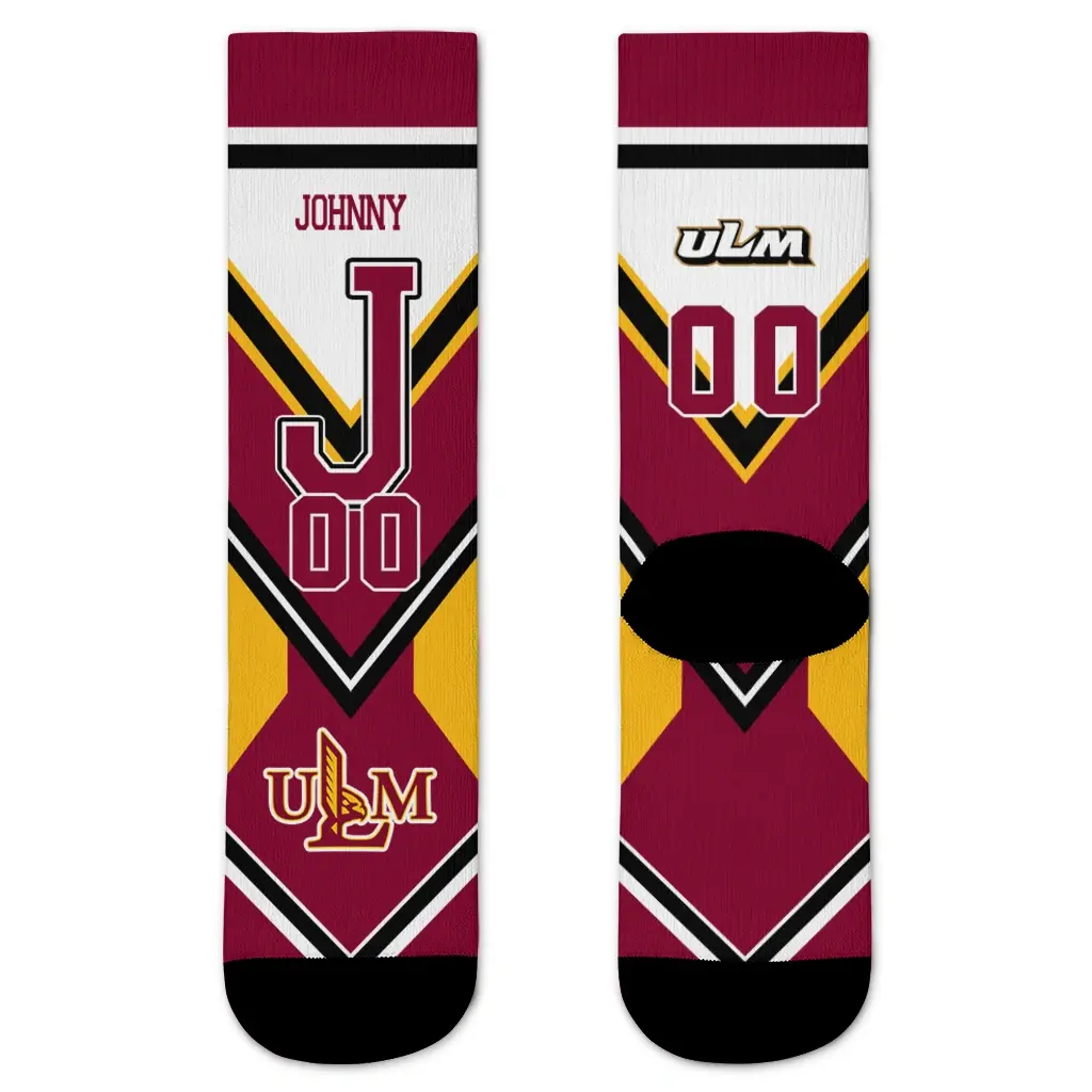 Louisiana Monroe Warhawks Socks Customized Arrow Blocks Red Best Selling Louisiana Monroe Warhawks Socks Customized Arrow Blocks Red Best Selling