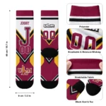Louisiana Monroe Warhawks Socks Customized Arrow Blocks Red Best Selling
