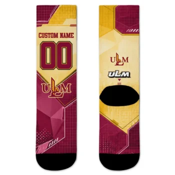 Louisiana Monroe Warhawks Socks Customized Geometric Tech Red Best Selling