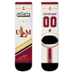 Louisiana Monroe Warhawks Socks Customized Nautical Icons Red White Best Selling