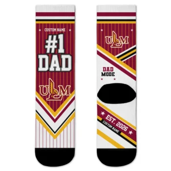 Louisiana Monroe Warhawks Socks Customized Pinstripe Chevron Red White Best Selling