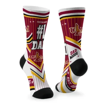 Louisiana Monroe Warhawks Socks Customized Pinstripe Chevron Red White Fashion Forward