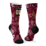 Louisiana Monroe Warhawks Socks Customized Scattered Icons Red Best Selling