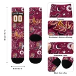 Louisiana Monroe Warhawks Socks Customized Scattered Icons Red Best Selling