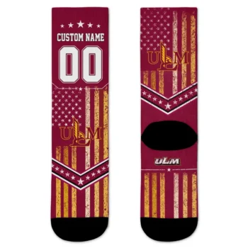 Louisiana Monroe Warhawks Socks Customized Star Stripes Red White Best Selling