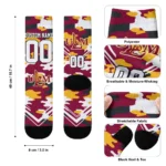 Louisiana Monroe Warhawks Socks Customized Woodland Camo Red Best Selling