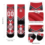 Louisiana Ragin Cajuns Socks Customized Argyle Pattern Red Best Selling