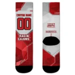 Louisiana Ragin Cajuns Socks Customized Geometric Tech Red Best Selling