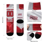 Louisiana Ragin Cajuns Socks Customized Geometric Tech Red Best Selling