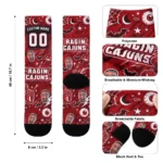 Louisiana Ragin Cajuns Socks Customized Scattered Icons Red Best Selling