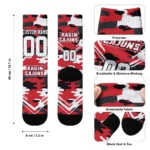 Louisiana Ragin Cajuns Socks Customized Woodland Camo Red Best Selling