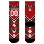 Louisville Cardinals Socks Personalized Argyle Pattern Red Best Selling