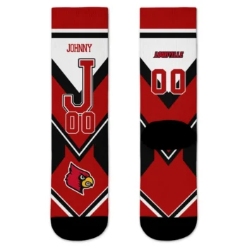 Louisville Cardinals Socks Personalized Arrow Blocks Red Best Selling