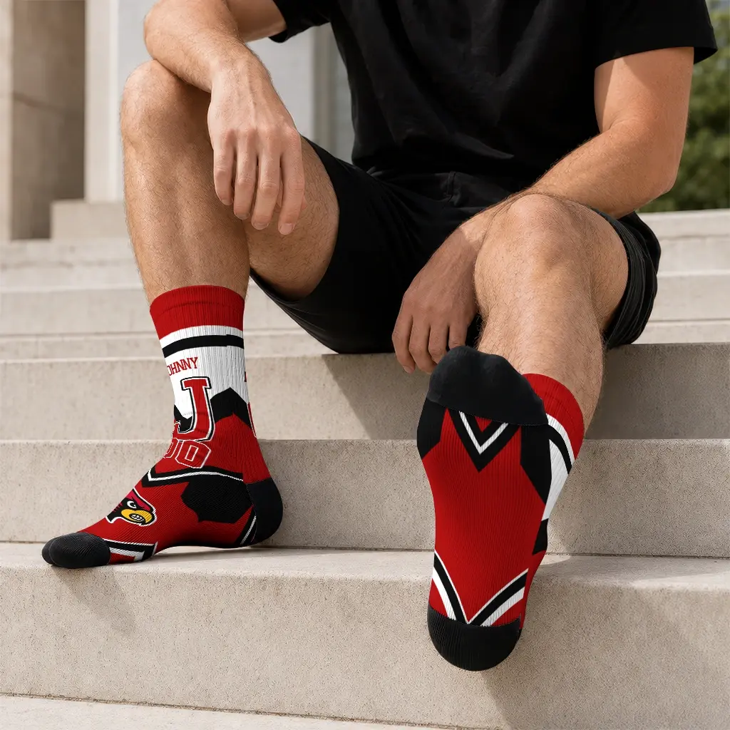 Louisville Cardinals Socks Personalized Arrow Blocks Red Latest Model Louisville Cardinals Socks Personalized Arrow Blocks Red Latest Model