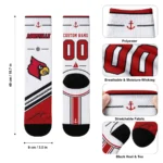Louisville Cardinals Socks Personalized Nautical Icons Red White Best Selling