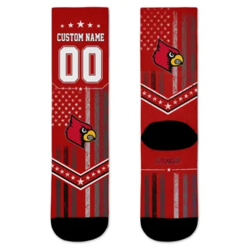 Louisville Cardinals Socks Personalized Star Stripes Red White Best Selling