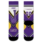 Lsu Tigers Socks Custom Arrow Blocks Purple Best Selling