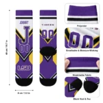 Lsu Tigers Socks Custom Arrow Blocks Purple Best Selling