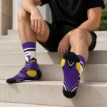 Lsu Tigers Socks Custom Arrow Blocks Purple Best Selling