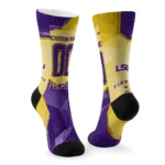 Lsu Tigers Socks Custom Geometric Tech Purple Best Selling