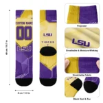 Lsu Tigers Socks Custom Geometric Tech Purple Best Selling