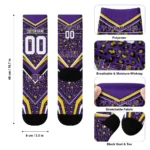 Lsu Tigers Socks Custom Leopard Print Purple Black Best Selling