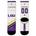 Lsu Tigers Socks Custom Nautical Icons Purple White Best Selling