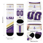 Lsu Tigers Socks Custom Nautical Icons Purple White Best Selling