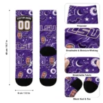 Lsu Tigers Socks Custom Scattered Icons Purple Best Selling