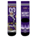 Lsu Tigers Socks Custom Snowy Scene Purple White Best Selling