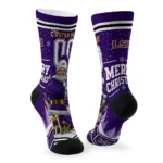 Lsu Tigers Socks Custom Snowy Scene Purple White Best Selling