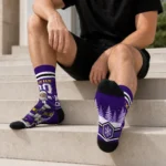 Lsu Tigers Socks Custom Snowy Scene Purple White Best Selling