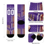 Lsu Tigers Socks Custom Star Stripes Purple White Best Selling