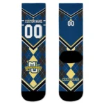 Marquette Golden Eagles Socks Custom Argyle Pattern Blue Best Selling