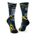 Marquette Golden Eagles Socks Custom Leopard Print Blue Black Best Selling