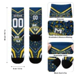 Marquette Golden Eagles Socks Custom Leopard Print Blue Black Best Selling