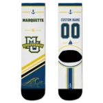 Marquette Golden Eagles Socks Custom Nautical Icons Blue White Best Selling