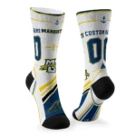 Marquette Golden Eagles Socks Custom Nautical Icons Blue White Best Selling