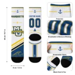 Marquette Golden Eagles Socks Custom Nautical Icons Blue White Best Selling