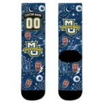 Marquette Golden Eagles Socks Custom Scattered Icons Blue Best Selling