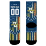 Marquette Golden Eagles Socks Custom Star Stripes Blue White Best Selling