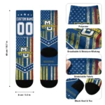 Marquette Golden Eagles Socks Custom Star Stripes Blue White Best Selling