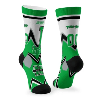 Marshall Thundering Herd Socks Customized Arrow Blocks Green Fashion Forward